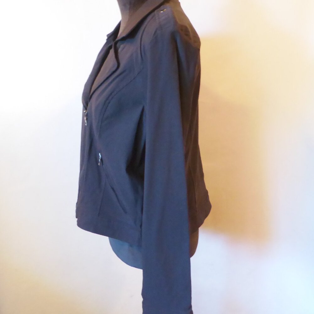NWOT WOMENS APT. 9 KOHLS BLACK MOTO STYLE FULL ZIPPER JACKET PETITE XL - Picture 7 of 15